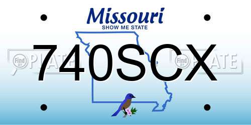 740SCX Missouri License Plate