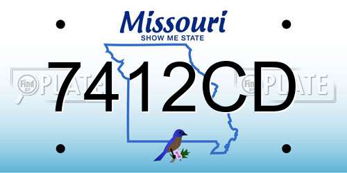 7412CD Missouri License Plate