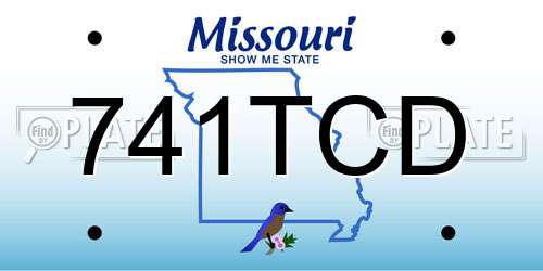 741TCD Missouri License Plate