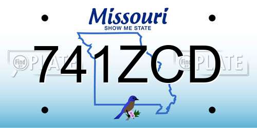 741ZCD Missouri License Plate