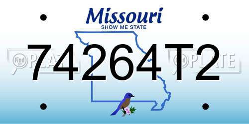 74264T2 Missouri License Plate