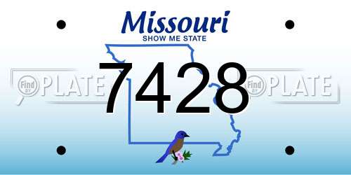 7428 Missouri License Plate