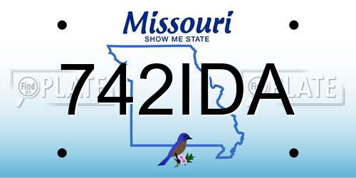 742IDA Missouri License Plate