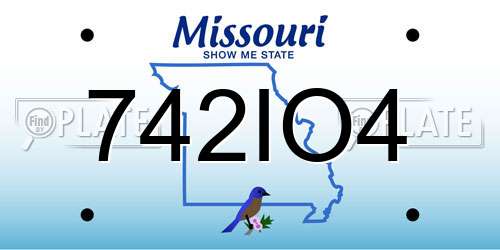 742IO4 Missouri License Plate