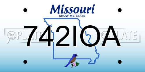 742IOA Missouri License Plate