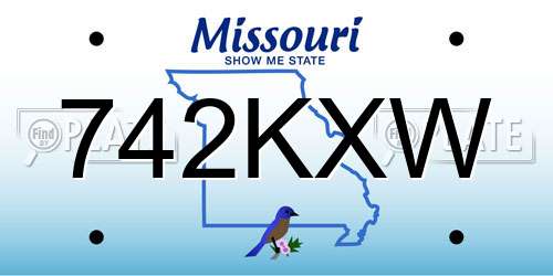 742KXW Missouri License Plate