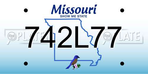 742L77 Missouri License Plate