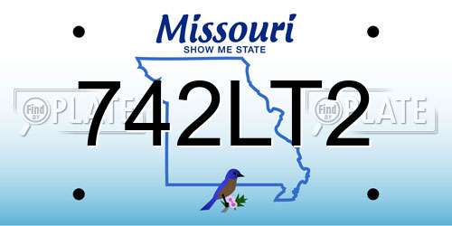742LT2 Missouri License Plate