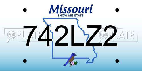 742LZ2 Missouri License Plate