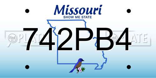 742PB4 Missouri License Plate