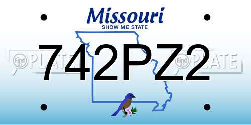 742PZ2 Missouri License Plate