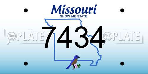 7434 Missouri License Plate