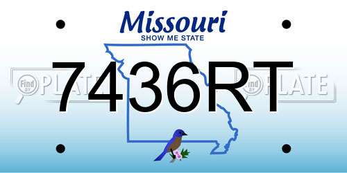 7436RT Missouri License Plate