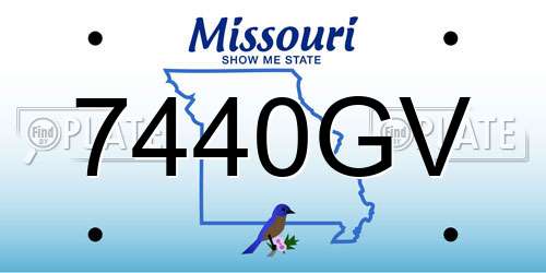 7440GV Missouri License Plate