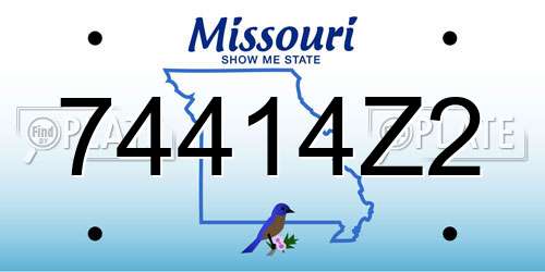 74414Z2 Missouri License Plate
