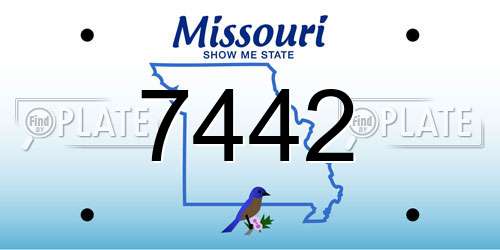 7442 Missouri License Plate