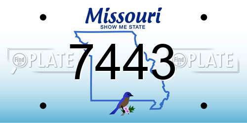 7443 Missouri License Plate