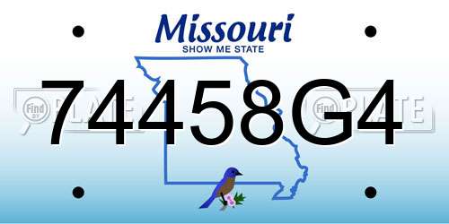 74458G4 Missouri License Plate