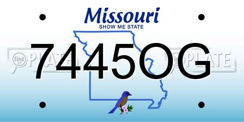 7445OG Missouri License Plate