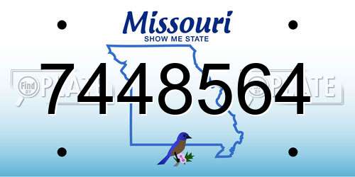 7448564 Missouri License Plate