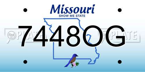 7448OG Missouri License Plate