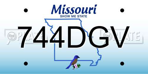 744DGV Missouri License Plate