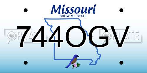 744OGV Missouri License Plate