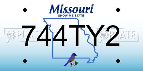 744TY2 Missouri License Plate