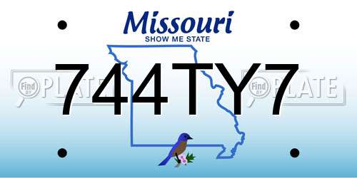 744TY7 Missouri License Plate