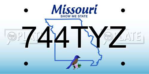 744TYZ Missouri License Plate