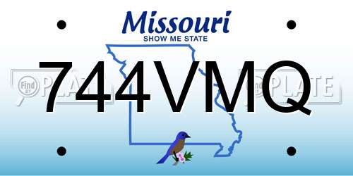 744VMQ Missouri License Plate