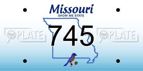 745 Missouri License Plate