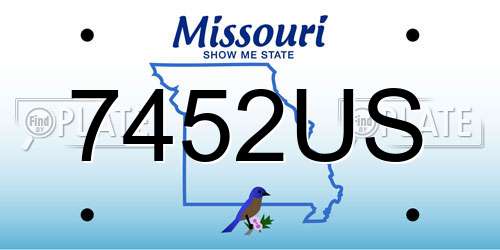 7452US Missouri License Plate