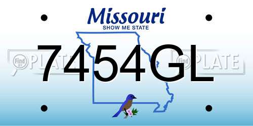 7454GL Missouri License Plate