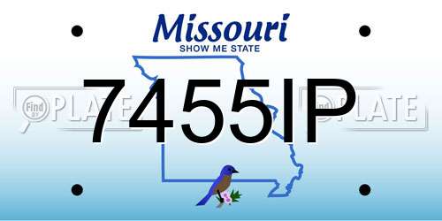 7455IP Missouri License Plate