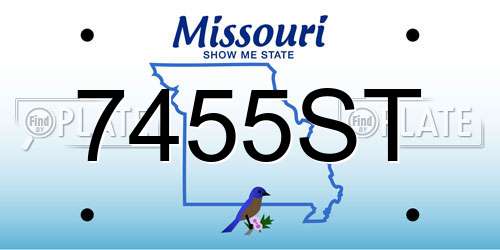 7455ST Missouri License Plate