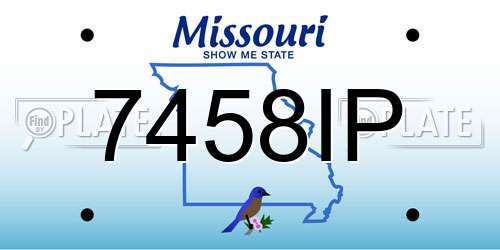 7458IP Missouri License Plate