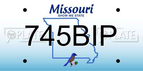 745BIP Missouri License Plate