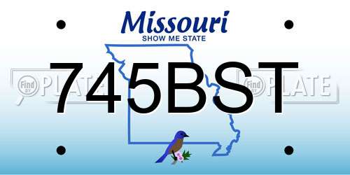 745BST Missouri License Plate