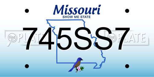 745SS7 Missouri License Plate