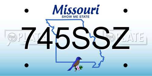 745SSZ Missouri License Plate