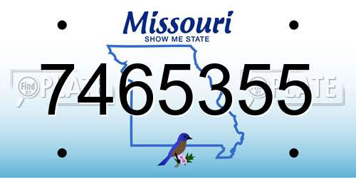 7465355 Missouri License Plate