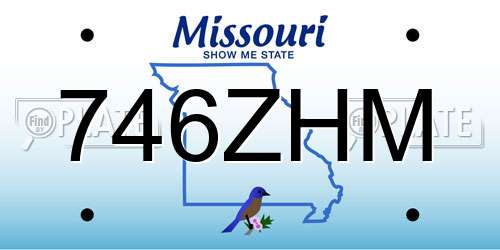 746ZHM Missouri License Plate