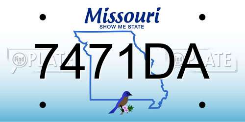 7471DA Missouri License Plate