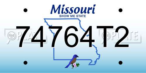 74764T2 Missouri License Plate