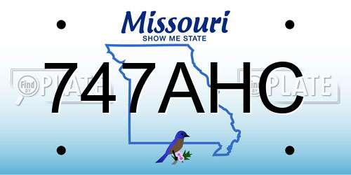 747AHC Missouri License Plate