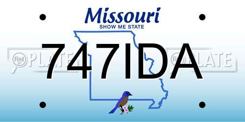 747IDA Missouri License Plate