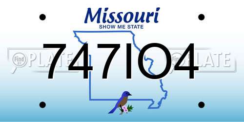 747IO4 Missouri License Plate