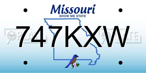 747KXW Missouri License Plate