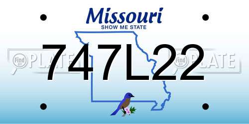 747L22 Missouri License Plate